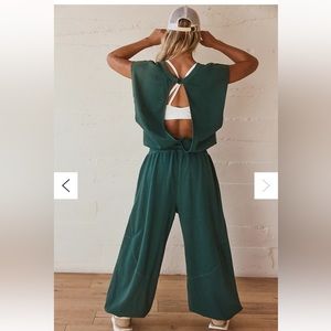 Free People FP Movement Throw And Go Onesie sz small emerald green